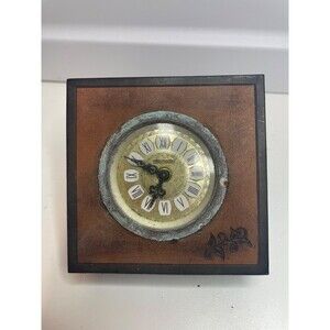Vintage clock, Mercedes, wind up clock, made in Berlin, wood exterior sold as is